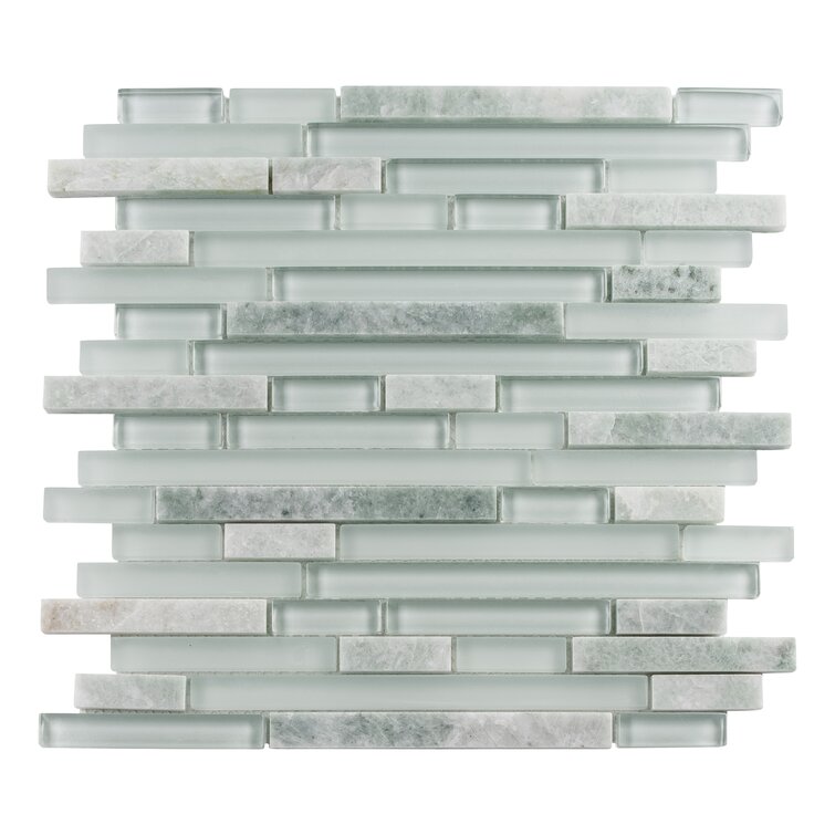 Andova Bravio Glass And Natural Stone Linear Mosaic Wall Tile Wayfair